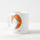 Minimalistische Lesbische Kiss Line Art Gepersonal Koffiemok (Voorkant links)