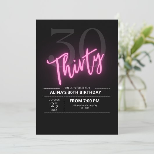 Minimalistische Let's Celebrate Uitnodiging 30e Ne (Staand voorkant)