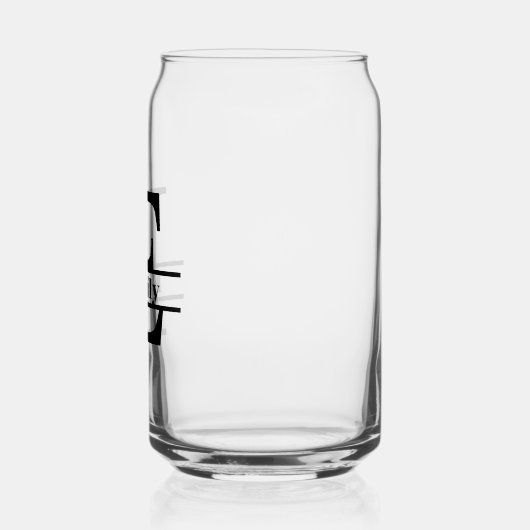 Minimalistische letter E Monogram en aangepaste na Blikvorm Glas (Links)