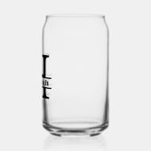 Minimalistische letter H Monogram en aangepaste na Blikvorm Glas (Links)