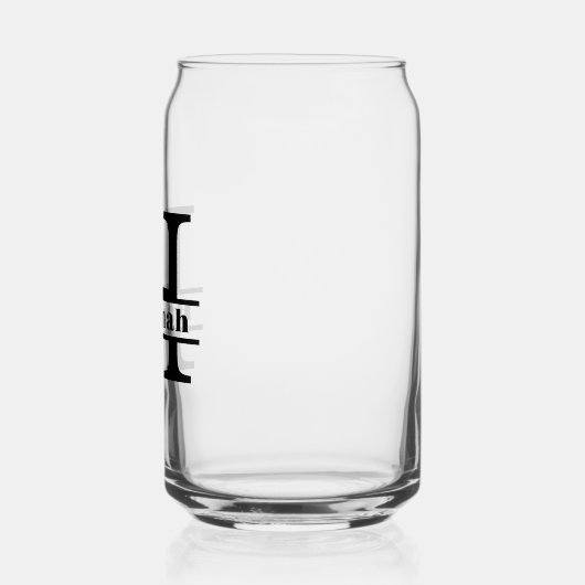 Minimalistische letter H Monogram en aangepaste na Blikvorm Glas (Links)