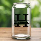 Minimalistische letter H Monogram en aangepaste na Blikvorm Glas