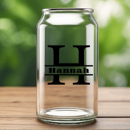 Minimalistische letter H Monogram en aangepaste na Blikvorm Glas