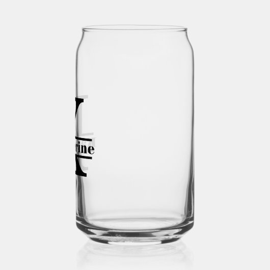 Minimalistische letter K Monogram en aangepaste na Blikvorm Glas (Links)