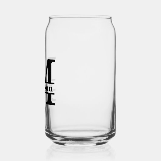 Minimalistische letter M Monogram en aangepaste na Blikvorm Glas (Links)