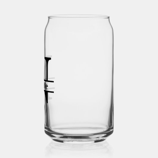 Minimalistische letter N Monogram en aangepaste na Blikvorm Glas (Links)