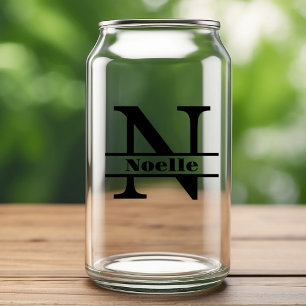 Minimalistische letter N Monogram en aangepaste na Blikvorm Glas