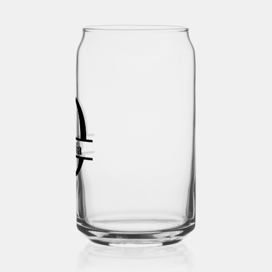 Minimalistische Letter O Monogram en aangepaste na Blikvorm Glas (Links)