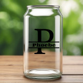 Minimalistische letter P Monogram en aangepaste na Blikvorm Glas