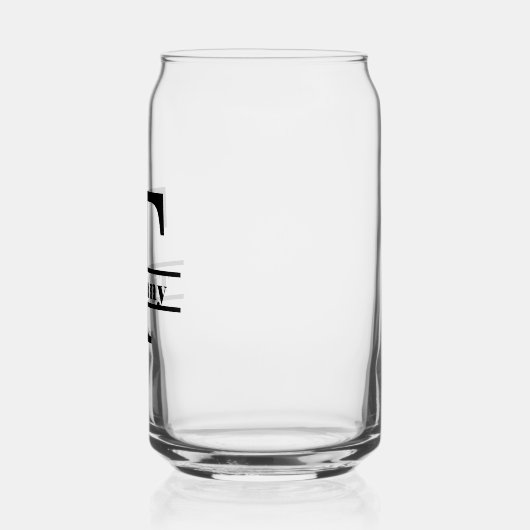 Minimalistische Letter T Monogram en aangepaste na Blikvorm Glas (Links)