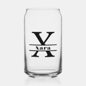 Minimalistische Letter X Monogram en aangepaste na Blikvorm Glas (Voorkant)