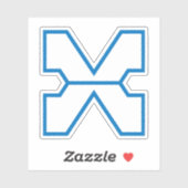 Minimalistische Letter X Monogram Sticker (Vel)