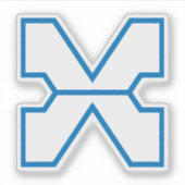 Minimalistische Letter X Monogram Sticker (Voorkant)