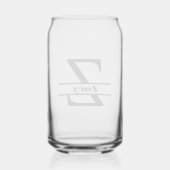 Minimalistische letter Z Monogram en aangepaste na Blikvorm Glas (Achterkant)