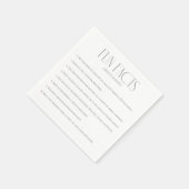 Minimalistische leuke feiten verjaardag servet (Hoek)