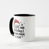 Minimalistische leuke kersthoed & typografie Hond Mok (Voorkant links)