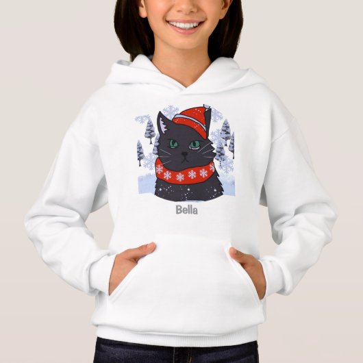 Minimalistische Leuke Vakantie Zwarte Kat met een (Voorkant)