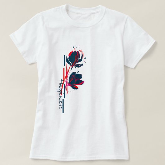 Minimalistische Levendige Bloemen Van Geluk T-shirt (Design voorkant)