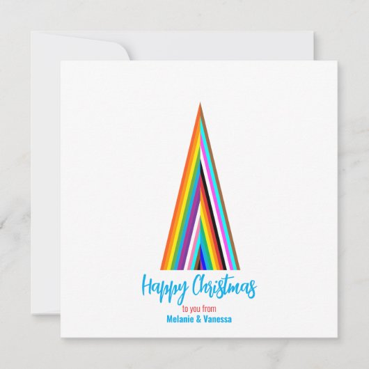 Minimalistische LGBT Regenboompaskerstboom (Voorkant)