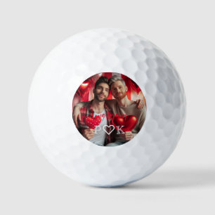 Minimalistische LGBT Valentijnsdag Wit Hart Foto Golfballen