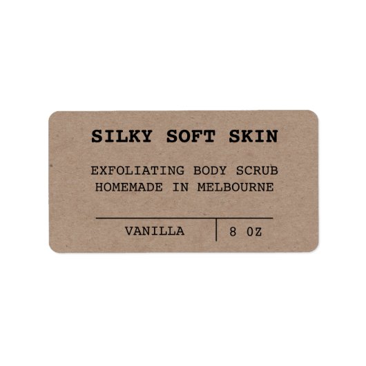  minimalistische lichaamscrub-labels etiket (Voorkant)