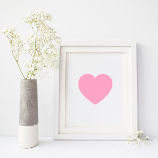 Minimalistische Licht Roze Hart Poster