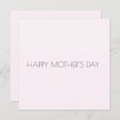 Minimalistische Licht Roze Moderne Moederdag Notitiekaartje (Voorkant / Achterkant)