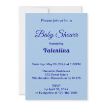 Minimalistische lichtblauwe babyshower typografie