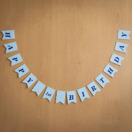 Minimalistische lichtblauwe kinderverjaardags vlag vlaggetjes