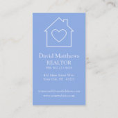 Minimalistische Lichtblauwe Makelaar Vastgoed Visitekaartje (Achterkant)