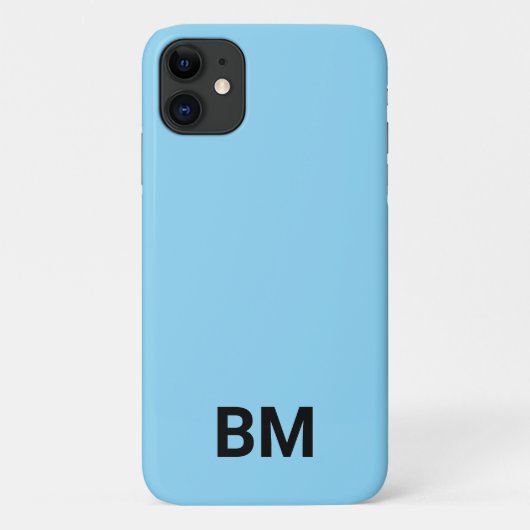 Minimalistische lichtblauwe monogram beginletters Case-Mate iPhone case (Achterkant)