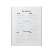 Minimalistische lichtblauwe planner schema wekelij notitieblok (Linkerzijde)