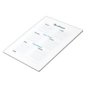 Minimalistische lichtblauwe planner schema wekelij notitieblok (Schuin)