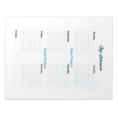 Minimalistische lichtblauwe planner schema wekelij notitieblok (Voorkant)