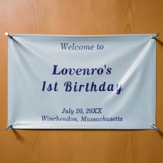 Minimalistische lichtblauwe verjaardagsbanner voor spandoek