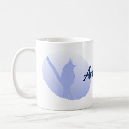 Minimalistische lichtblauwe vogel silhouet koffiemok