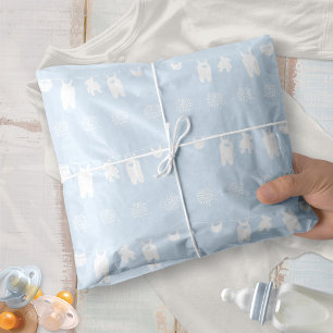 Minimalistische lichtblauwe waslijn baby jongen sh tissuepapier