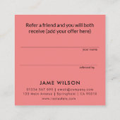 Minimalistische lichte Coral Real Estate Referral  (Achterkant)