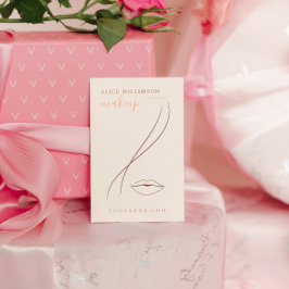 Minimalistische lichte perzik Make-up Artiest Lijn Visitekaartje