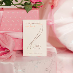 Minimalistische lichte perzik Make-up Artiest Lijn Visitekaartje