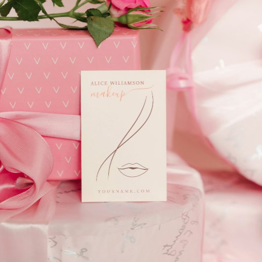 Minimalistische lichte perzik Make-up Artiest Lijn Visitekaartje