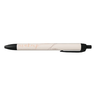 Minimalistische lichte perzik make-up artiest lijn zwarte inkt pen