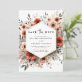 Minimalistische lichte salie terracotta bruiloft save the date (Staand voorkant)