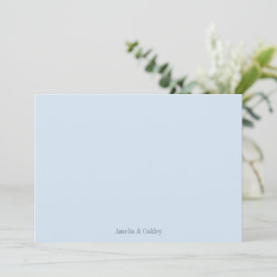 Minimalistische lichte zachte blauwe elegante trou bedankkaart