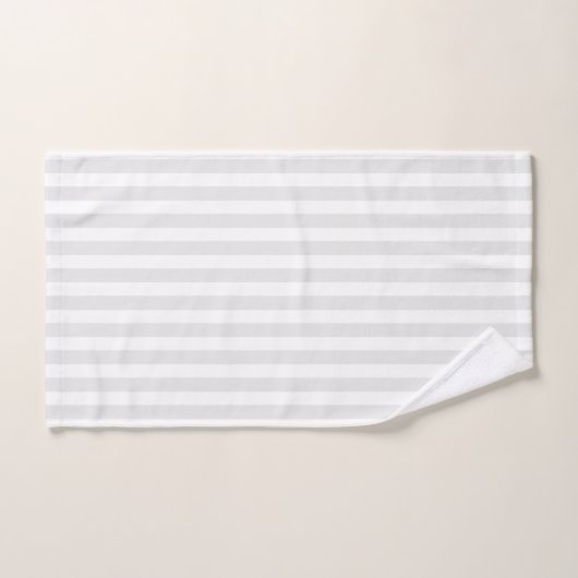 Minimalistische lichtgrijze en witte strepen bad handdoek (Handdoek)
