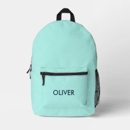 Minimalistische lichtgroene gepersonaliseerde rugz bedrukte rugzak