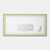 Minimalistische lichtgroene script twee rand monog bureaumat (Keyboard & Muis)