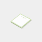 Minimalistische lichtgroene script twee rand monog post-it® notes (Schuin)