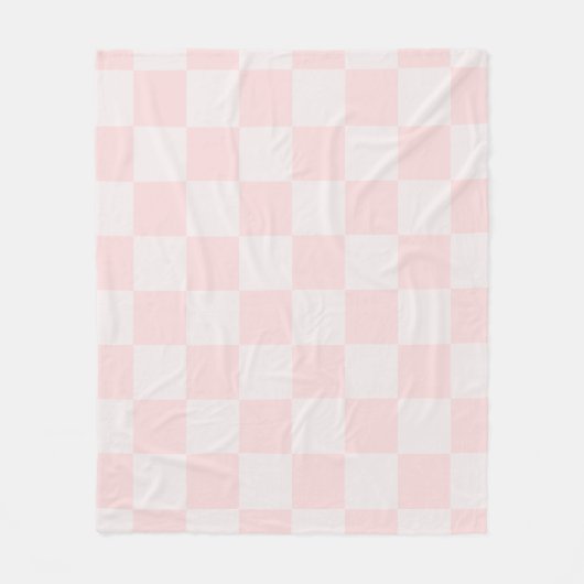 Minimalistische Lichtroze Neutrale Geruite Fleece Deken (Voorkant)