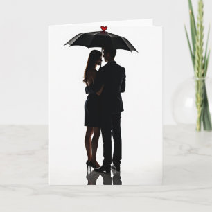Minimalistische Liebesschirm Ansichtkaart Kaart